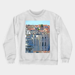 Convento do Carmo. (view from Lisbon castle) Crewneck Sweatshirt